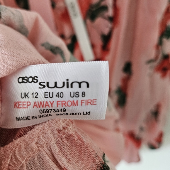 NWT ASOS swim floral strapless dress - Picture 2 of 8